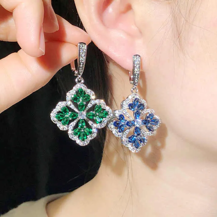 أقراط طويلة متدلية من الزركونLong Zircon Dangle Earrings