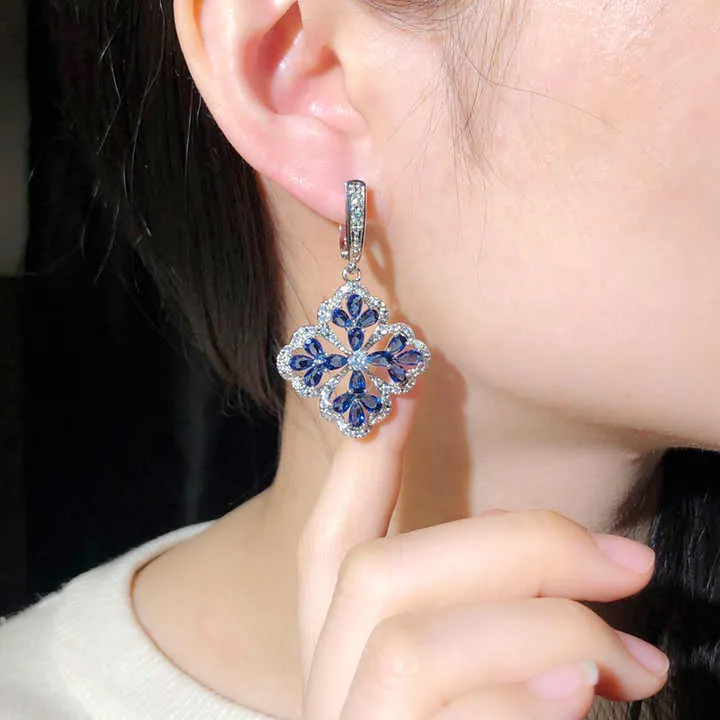 أقراط طويلة متدلية من الزركونLong Zircon Dangle Earrings