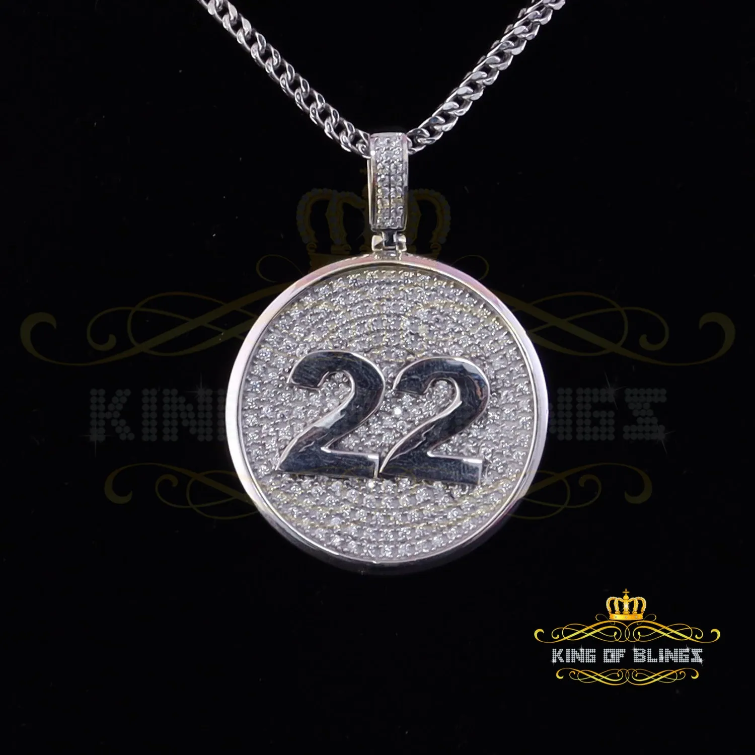 Create Custom Design in Cubic Zirconia Silver White 1.50 Round #22 Lucky Charm Pendant