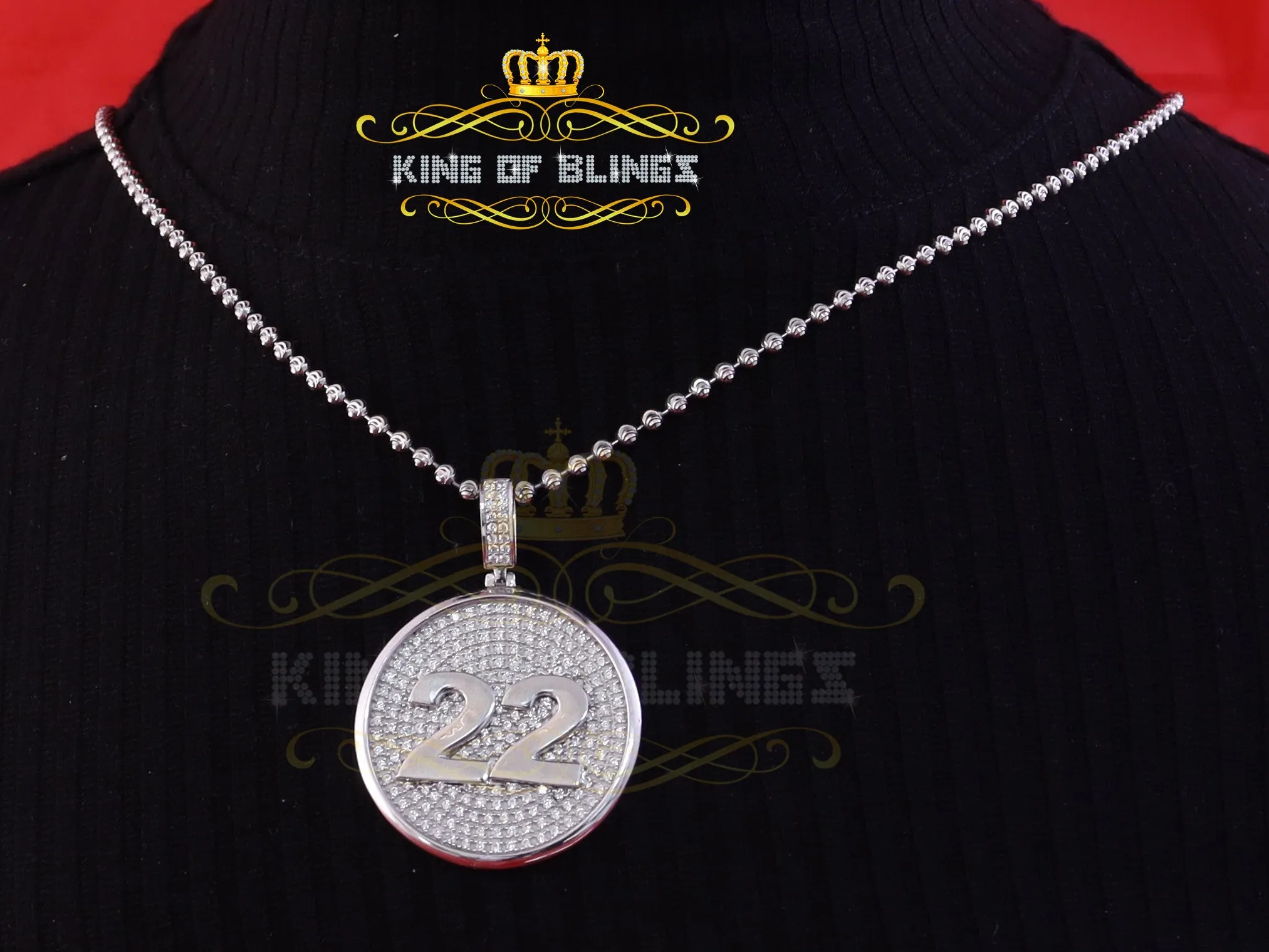 Create Custom Design in Cubic Zirconia Silver White 1.50 Round #22 Lucky Charm Pendant