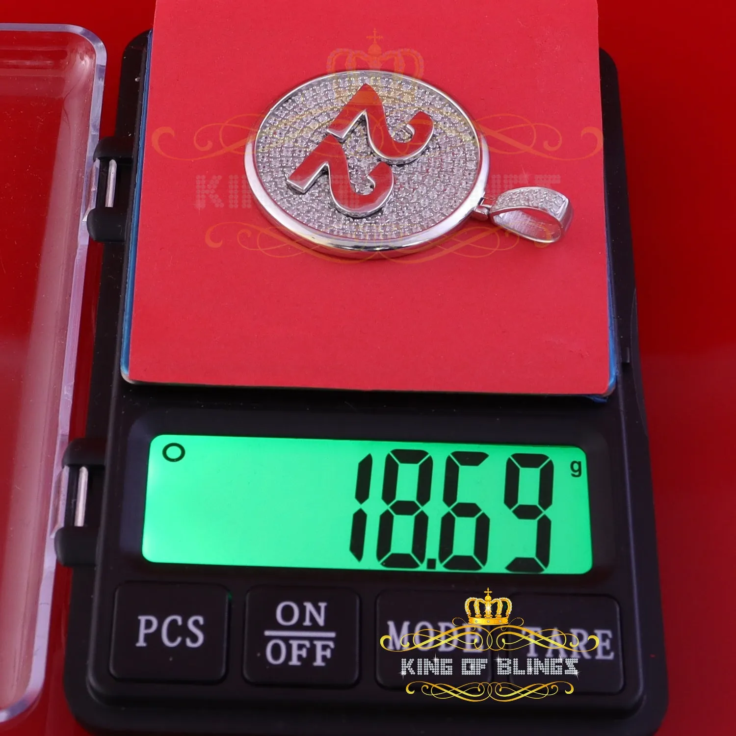 Create Custom Design in Cubic Zirconia Silver White 1.50 Round #22 Lucky Charm Pendant