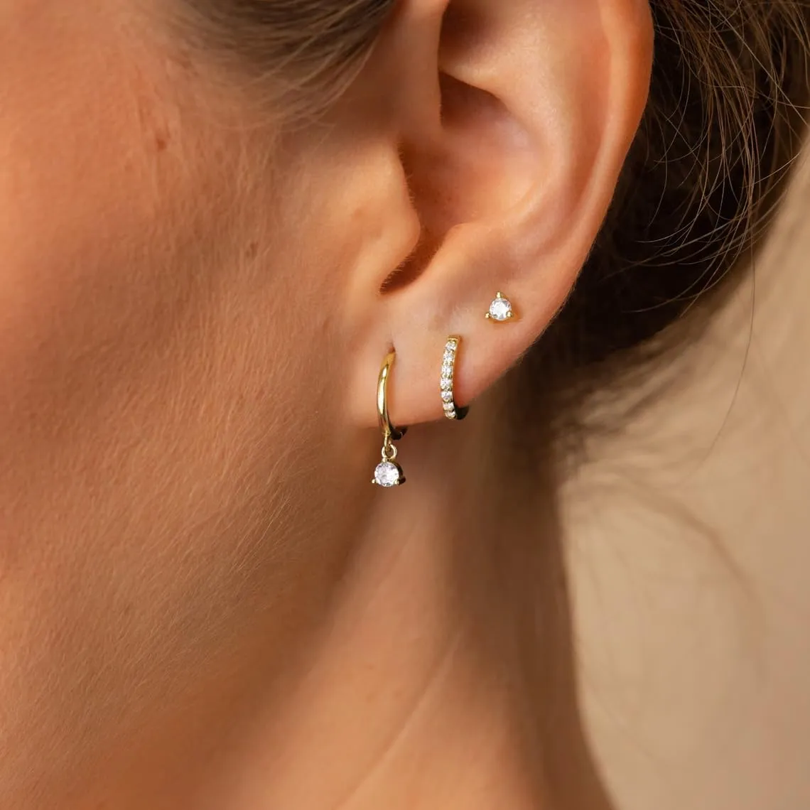 Gold Earrings Set for Women, Dainty 14k Gold/Silver Plated Hoop Earrings for Women Trendy Lightweight Multiple Piercing Huggie Earrings Hypoallergenic Small Gold Cartilage Hoop Earrings Gold Jewelry for Women
