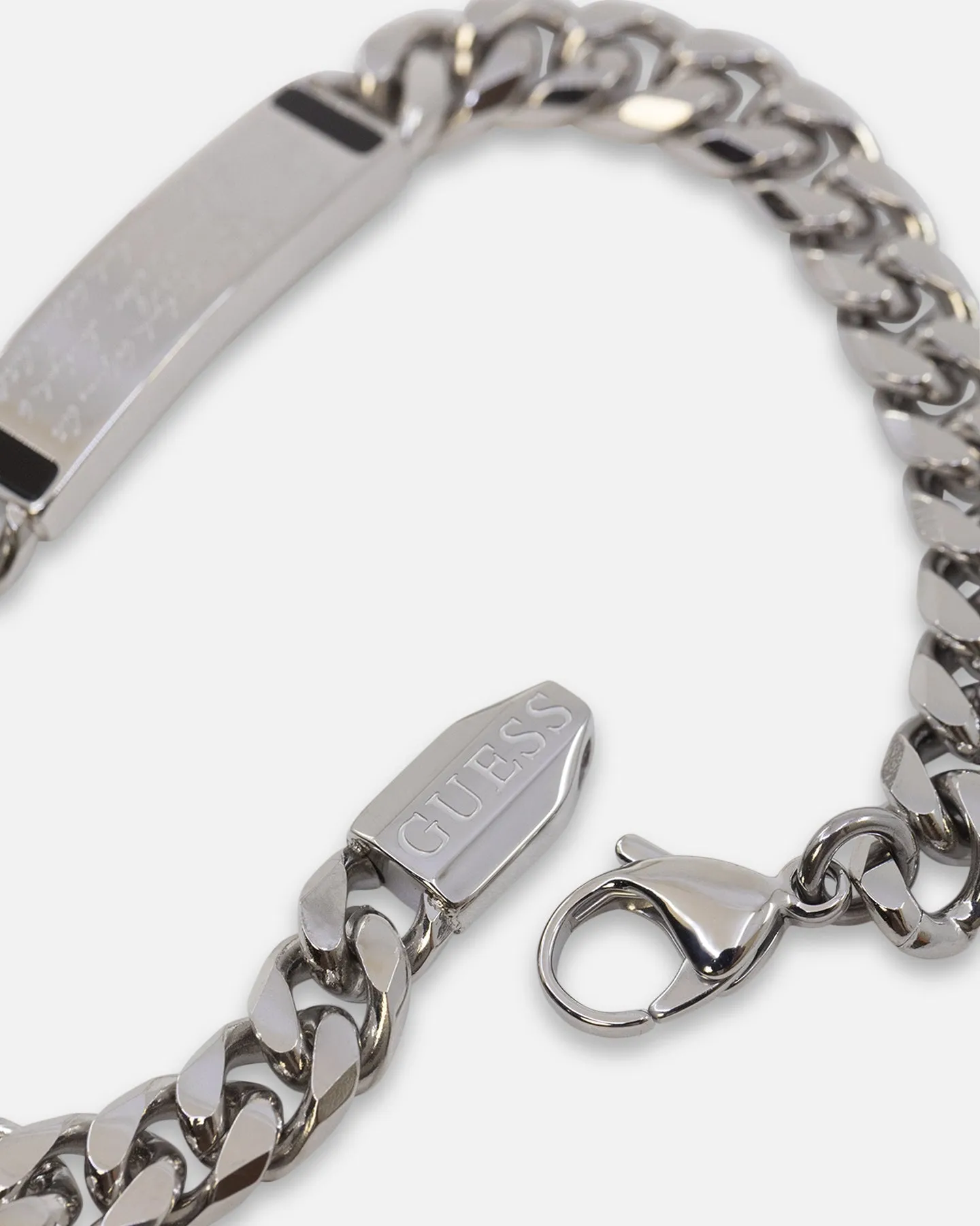 Guess Mainline 10mm Script Onix Curb Chain Braclet Multi
