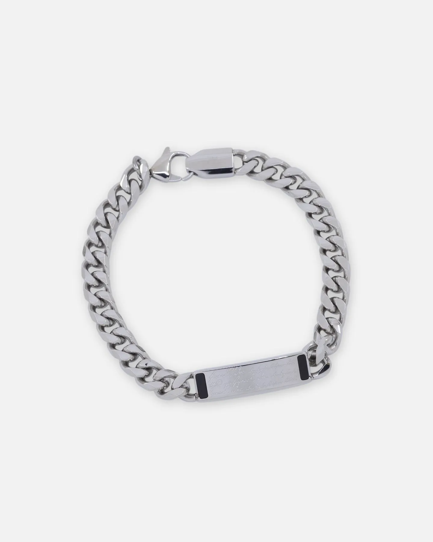 Guess Mainline 10mm Script Onix Curb Chain Braclet Multi