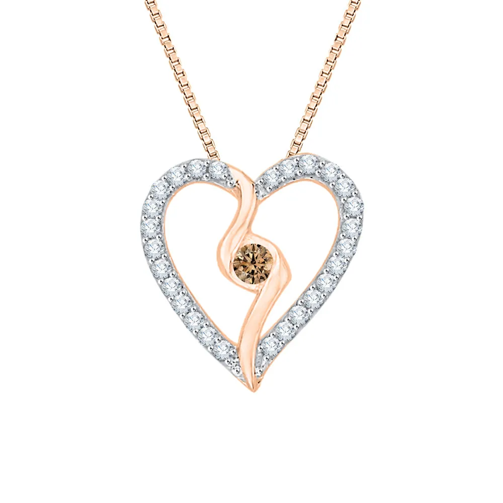 KATARINA Diamond Heart Pendant Necklace (1/6 cttw GH, I2/I3)