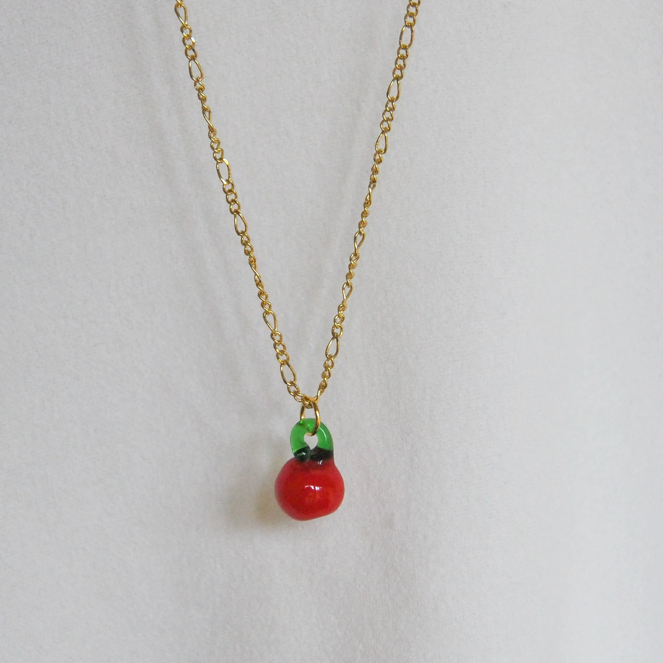 Lampwork Apple Necklace