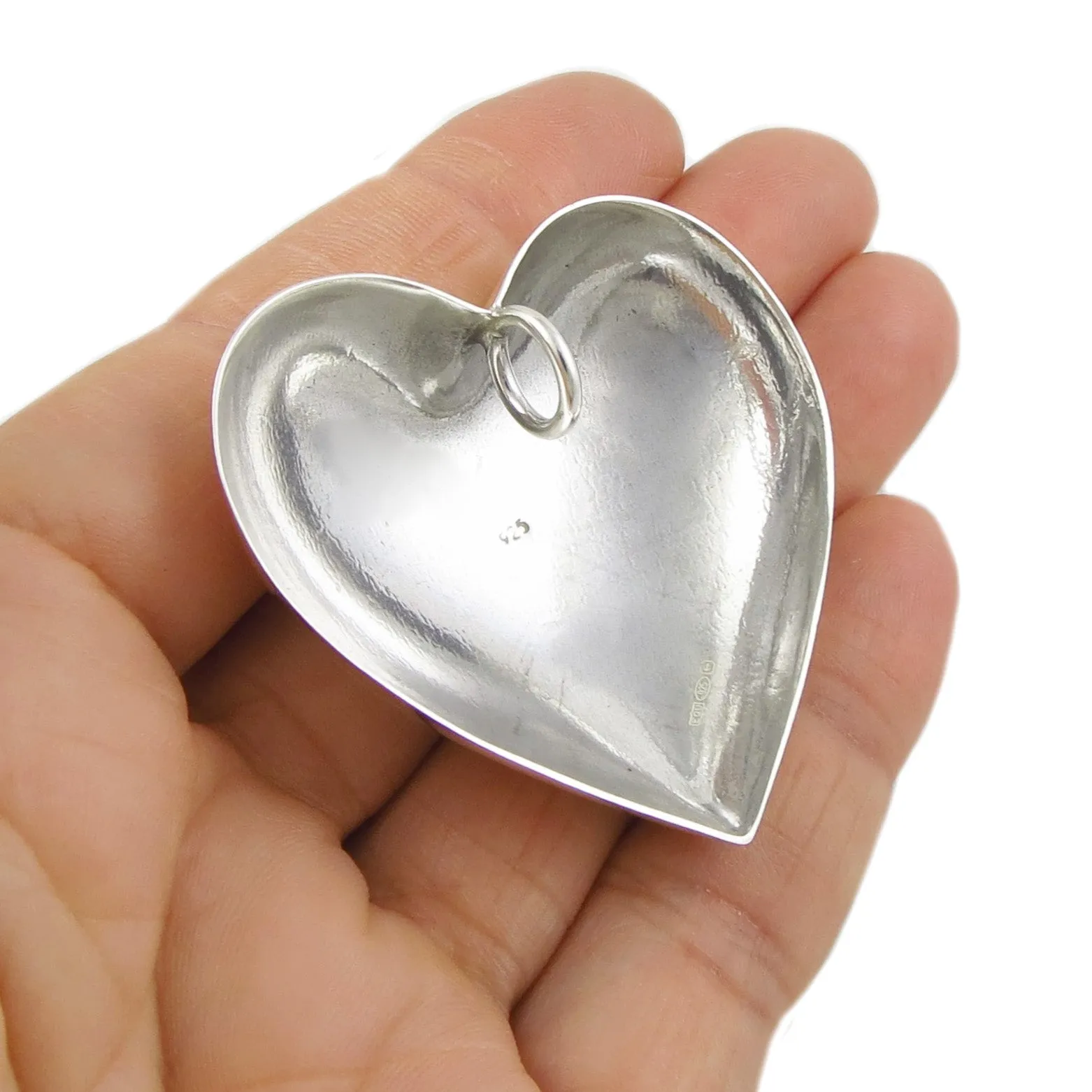 Large Love Heart Sterling Silver Pendant