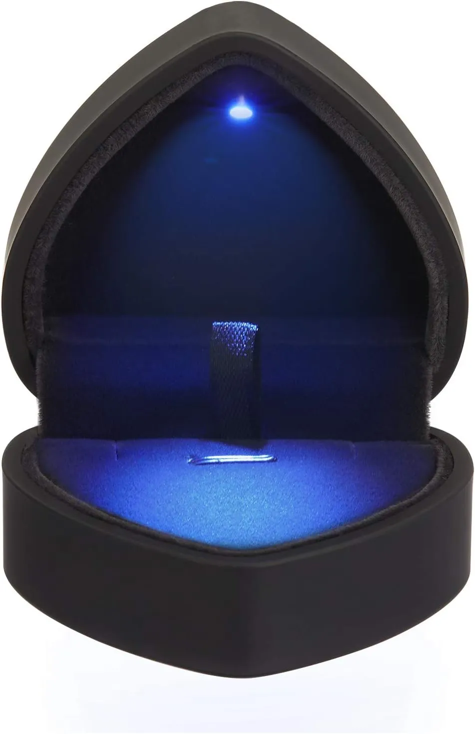 LETURE Heart Shaped LED Pendant Necklace Box, Jewelry Gift Boxes for Bracelet Bracelets, Small Jewelry Display with Light for Proposal Engagement Wedding Valentine's Day (Black)