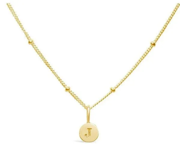 Love Letters - Mini Disk Letter Necklace