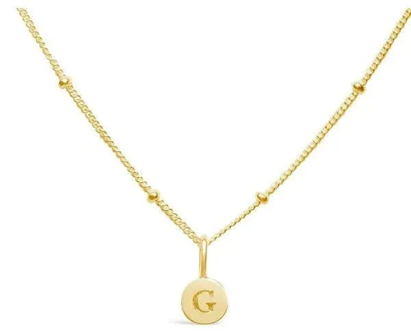 Love Letters - Mini Disk Letter Necklace