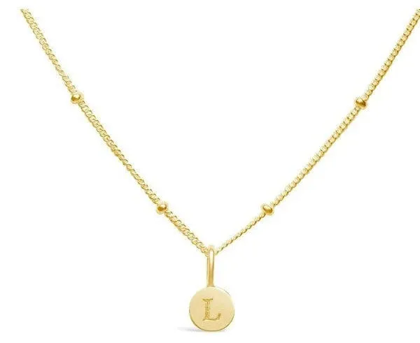 Love Letters - Mini Disk Letter Necklace