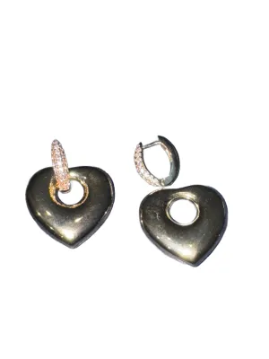 Removable Heart CZ Huggies