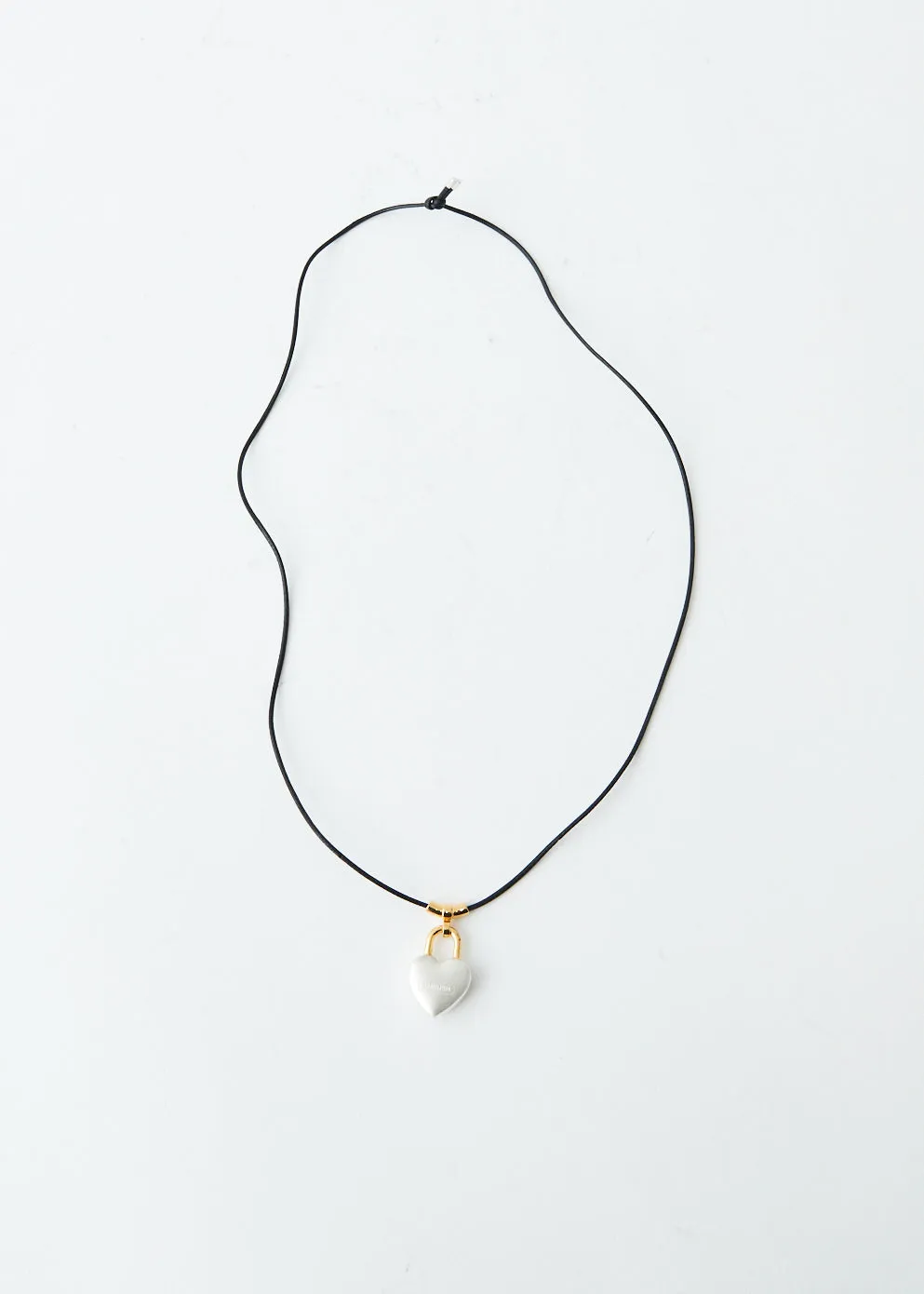 S Heart Padlock Charm Necklace
