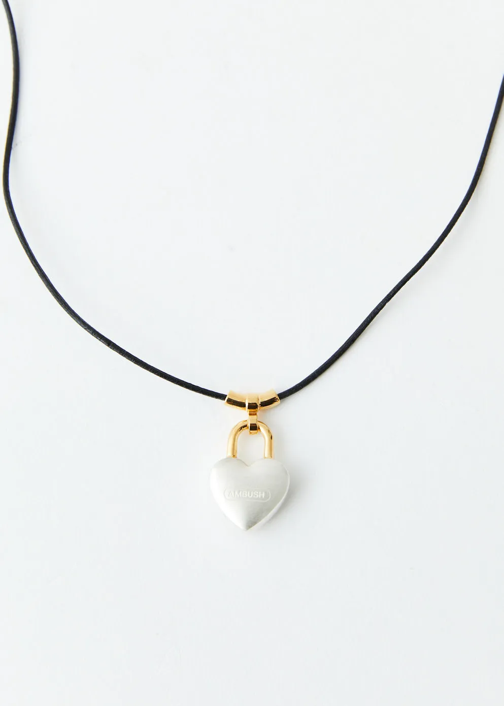 S Heart Padlock Charm Necklace