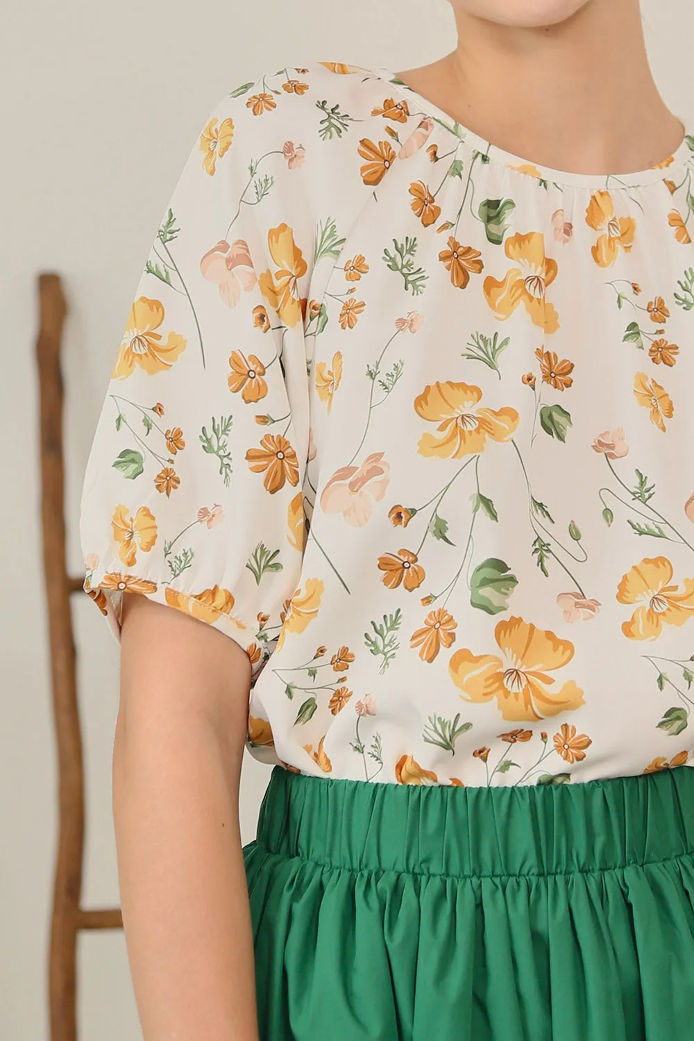 Safiya Floral Print Blouse in Sunshine Blossom