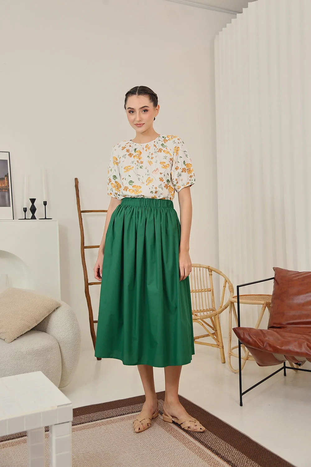 Safiya Floral Print Blouse in Sunshine Blossom