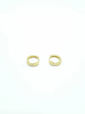 Some Gold Coloured Twist Huggie Earrings 835